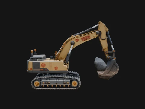 Excavator Model Design 1 - 3D Print Model 3D Принт Модель