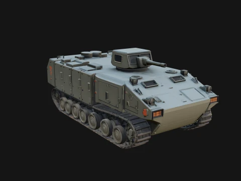 Tracked Armored Vehicle Model Design 5 - 3D Print Model Modèles 3D en vedette