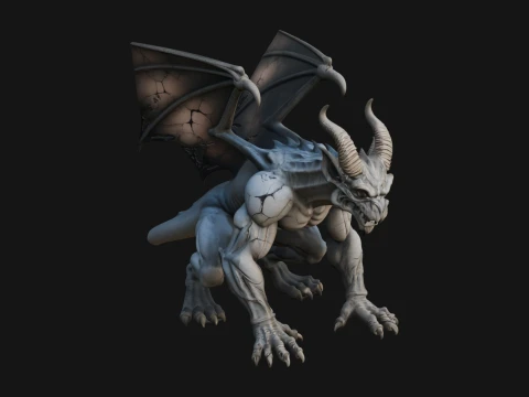 Gothic Gargoyle Statue Design 10 - 3D Print Model 3D Print Model