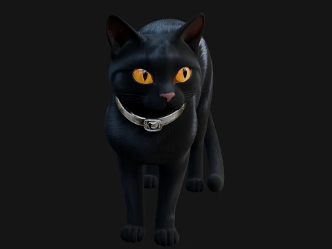 Black Cat Statue Design 1 - 3D Print Model 3D Print Model