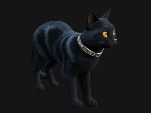 Black Cat Statue Design 2 - 3D Print Model 3D Print Model