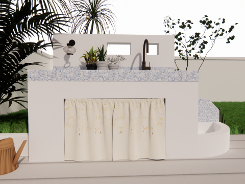 Bathroom Cabinet With Sink -B3 3D Model