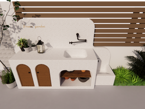 Bathroom Cabinet With Sink -B3 3D Model