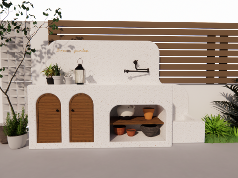 Bathroom Cabinet With Sink -B3 3D Model