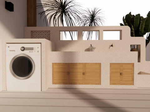 Bathroom Cabinet With Sink -B4 3D Model