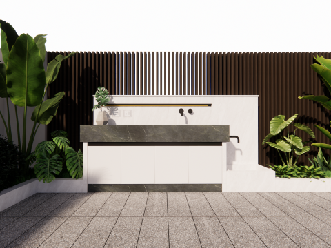 Bathroom Cabinet With Sink -B4 3D Model