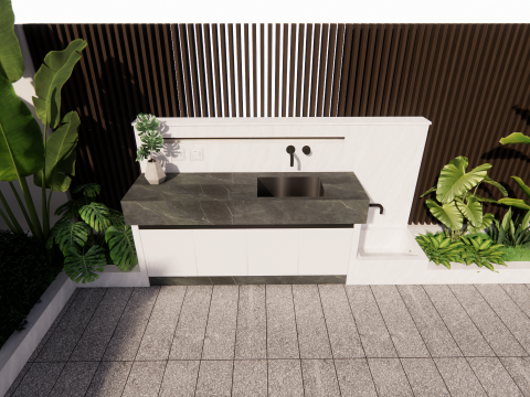 Bathroom Cabinet With Sink -B4 3D Model