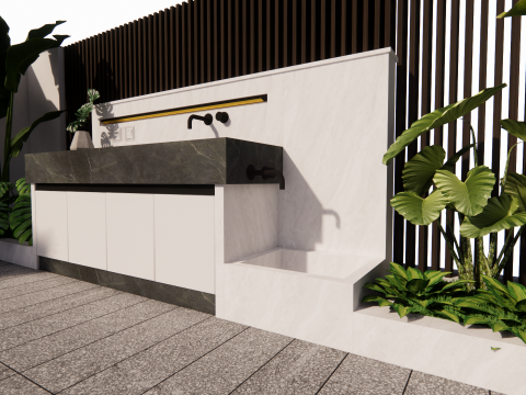 Bathroom Cabinet With Sink -B4 3D Model