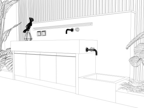 Bathroom Cabinet With Sink -B4 3D Model