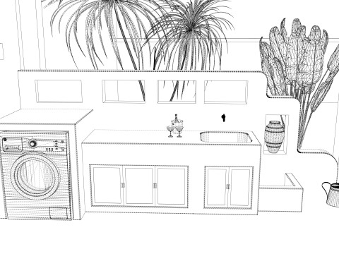 Bathroom Cabinet With Sink -B4 3D Model