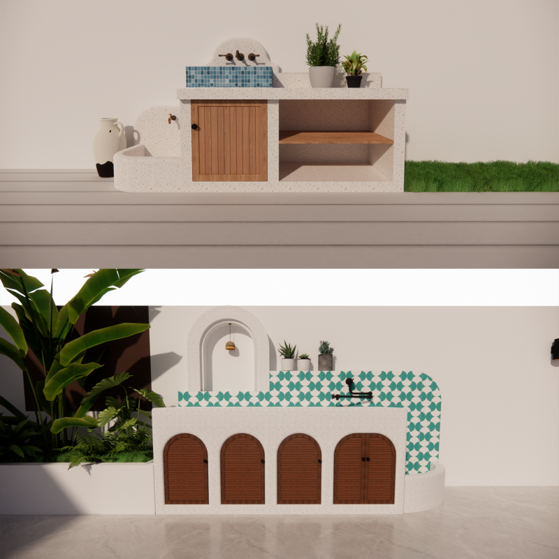 Bathroom Cabinet With Sink -B5 3D Model .c4d .max .obj .3ds .fbx .stl .blend 