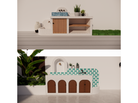 Bathroom Cabinet With Sink -B5 3D Model