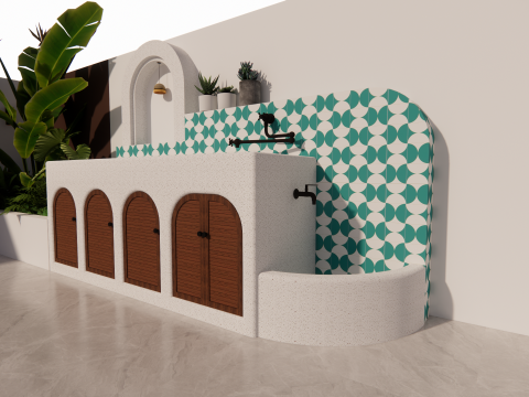 Bathroom Cabinet With Sink -B5 3D Model