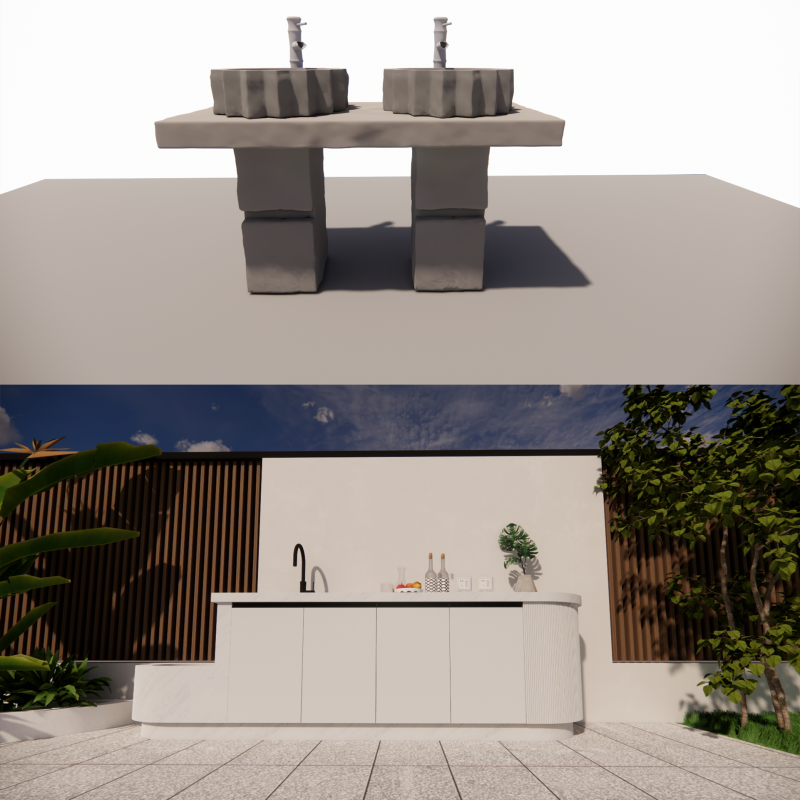 Bathroom Cabinet With Sink -B6 3D Model .c4d .max .obj .3ds .fbx .stl .blend 