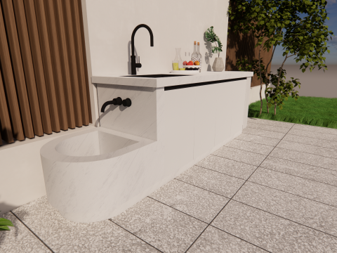 Bathroom Cabinet With Sink -B6 3D Model