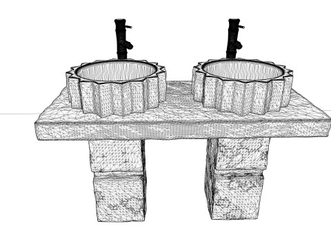 Bathroom Cabinet With Sink -B6 3D Model