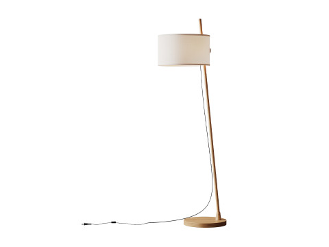 MILAN Linood E27 Wood Floor Lamp 3D Model
