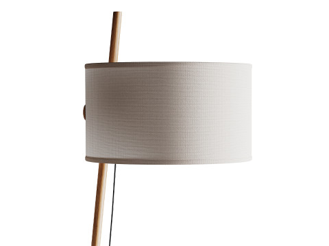 MILAN Linood E27 Wood Floor Lamp 3D Model