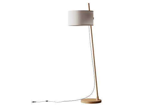 MILAN Linood E27 Wood Floor Lamp 3D Model