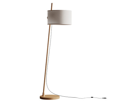 MILAN Linood E27 Wood Floor Lamp 3D Model