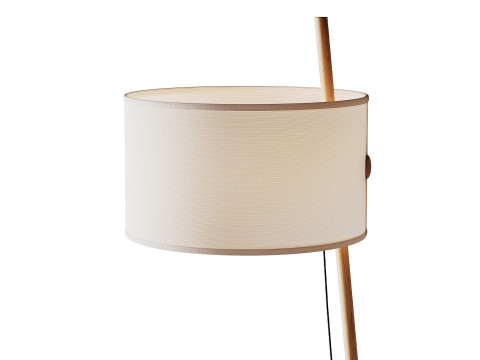 MILAN Linood E27 Wood Floor Lamp 3D Model