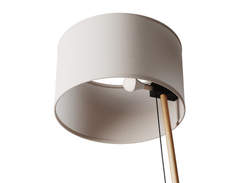 MILAN Linood E27 Wood Floor Lamp 3D Model