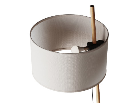 MILAN Linood E27 Wood Floor Lamp 3D Model