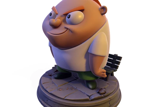 Mischievous Cartoon Boy Animated Series Neighbor Statue PBR Modelo de impresión 3D