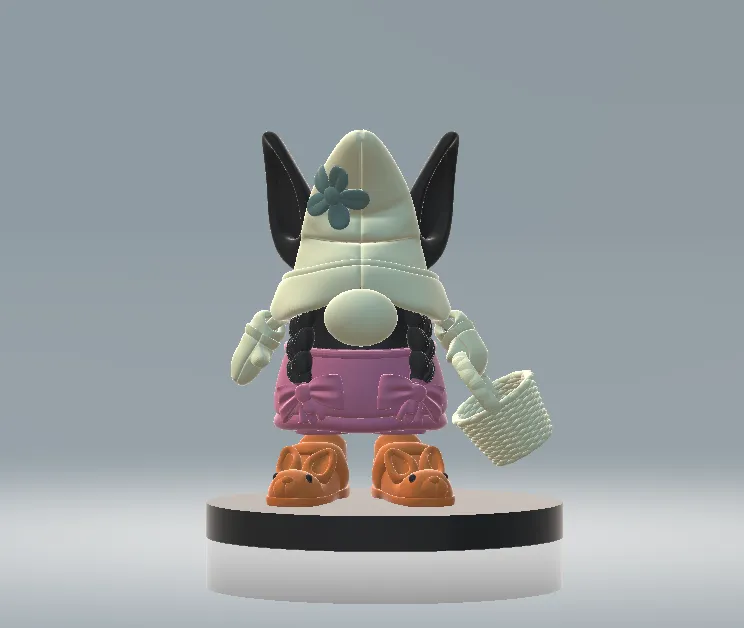 Cute Garden Gnome Girl 3D Printable Model 3D Model .c4d .max .obj .3ds .fbx .stl .blend