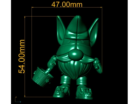 Cute Gnome Character with Basket 3D Model