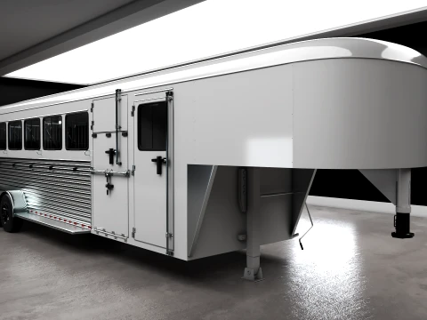 Gooseneck Horse Trailer Rigged 3D 模型