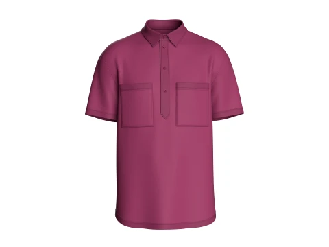 Polo &agrave; manches courtes et double poche pour hommes Modèle 3D