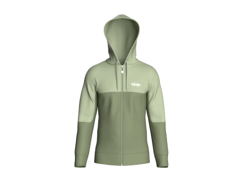 Sweat &agrave; capuche zipp&eacute; bicolore &agrave; imprim&eacute; graphique pour homme Modèle 3D