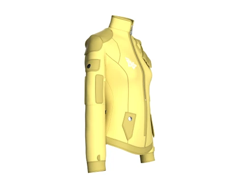 Girls Butterfly Graphic Tactical Jacket 3D Model