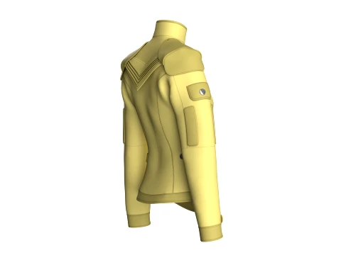 Girls Butterfly Graphic Tactical Jacket 3D Model