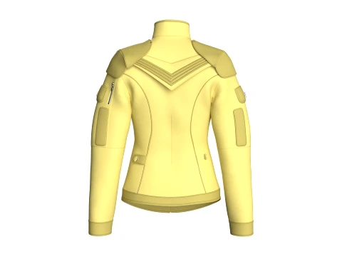 Girls Butterfly Graphic Tactical Jacket 3D Model