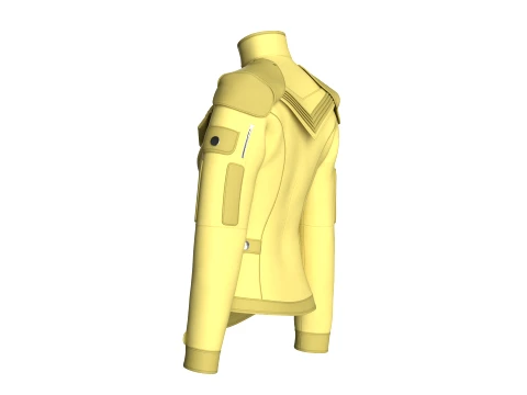 Girls Butterfly Graphic Tactical Jacket 3D Model