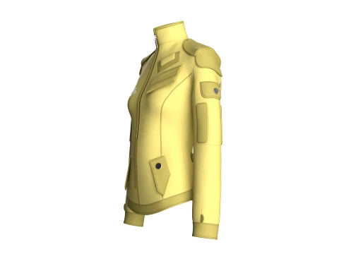 Girls Butterfly Graphic Tactical Jacket 3D Model