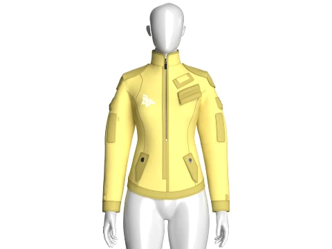 Girls Butterfly Graphic Tactical Jacket 3D Model
