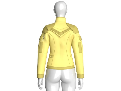 Girls Butterfly Graphic Tactical Jacket 3D Model