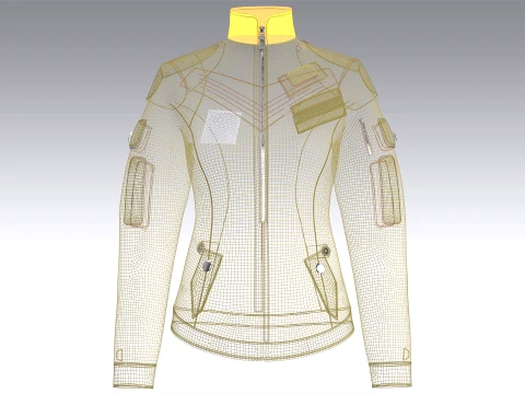 Girls Butterfly Graphic Tactical Jacket 3D Model