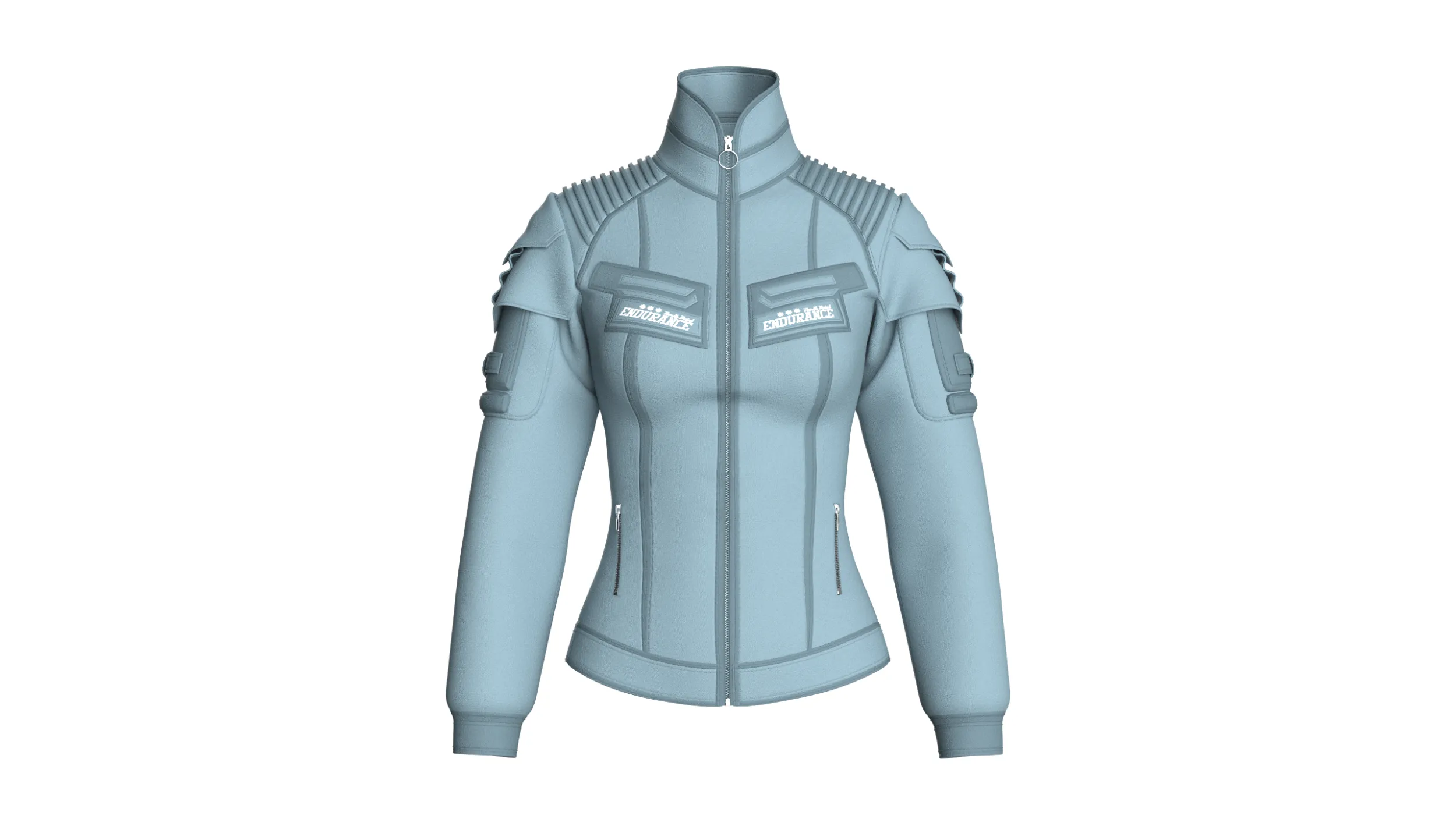 Girls Multi Pocket Tactical Jacket 3D Model .c4d .max .obj .3ds .fbx .stl .blend