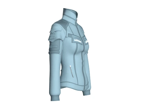 Girls Multi Pocket Tactical Jacket 3D Model