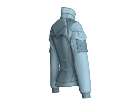 Girls Multi Pocket Tactical Jacket 3D Model