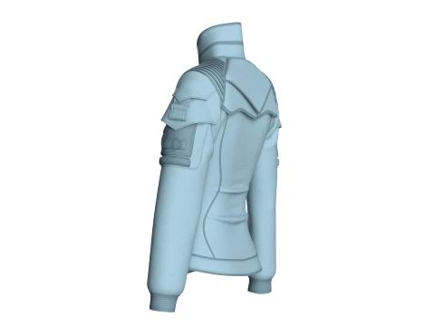 Girls Multi Pocket Tactical Jacket 3D Model