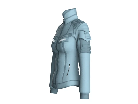 Girls Multi Pocket Tactical Jacket 3D Model