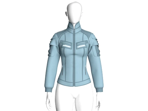 Girls Multi Pocket Tactical Jacket 3D Model