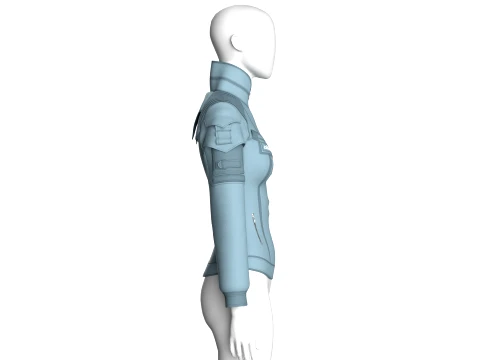 Girls Multi Pocket Tactical Jacket 3D Model
