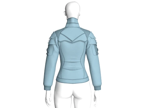Girls Multi Pocket Tactical Jacket 3D Model
