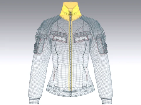 Girls Multi Pocket Tactical Jacket 3D Model